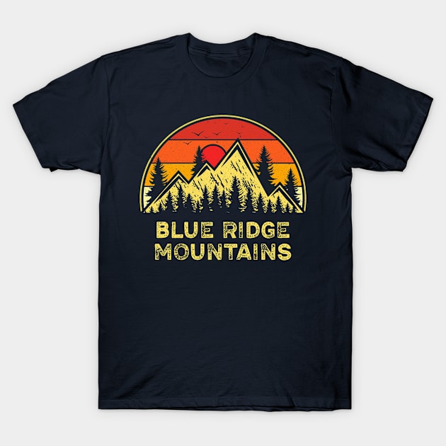 Vintage Blue Ridge Mountains Nature Outdoor Hiking Souvenir T-Shirt by kalponik